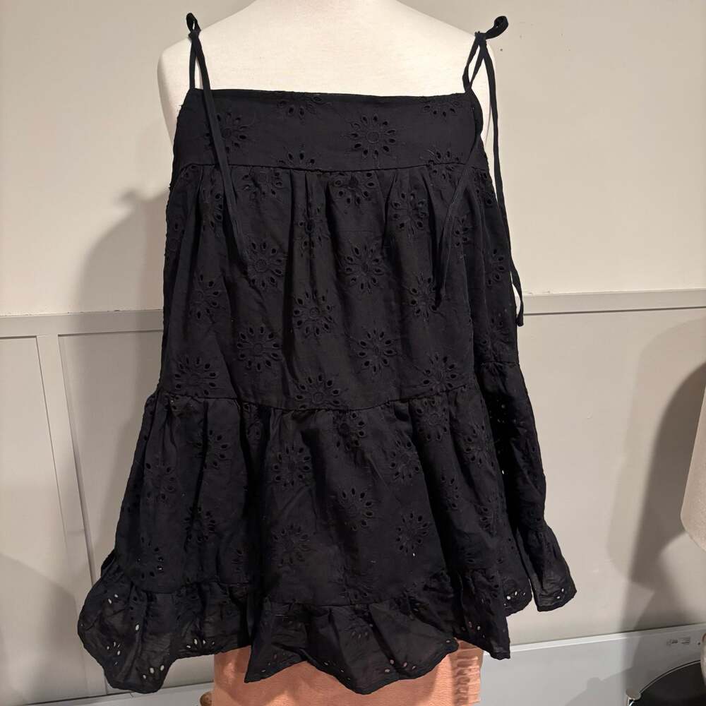 Kylie Cotton Eyelet Cover Up Minidress Size